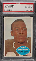 1960 Topps Football #23 Jim Brown PSA EX-MT 6