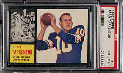 1962 Topps Football #90 Fran Tarkenton Rookie PSA EX-MT 6