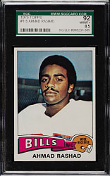 1975 Topps Football #115 Ahmad Rashad SGC NM/MT+ 92