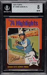 1975 Topps #1 Hank Aaron Highlights BGS NM-MT 8
