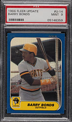 1986 Fleer Update #U-14 Barry Bonds Rookie PSA MINT 9