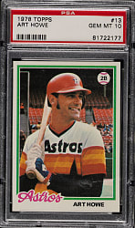 1978 Topps #13 Art Howe PSA GEM MINT 10