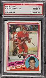 1984-1985 Topps Hockey #49 Steve Yzerman Rookie PSA MINT 9