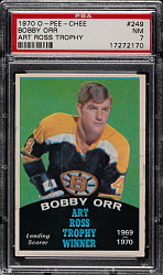 1970-1971 O-Pee-Chee Hockey #249 Bobby Orr Norris Art Ross Trophy PSA NM 7