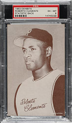 1963 Statistic Back Exhibits Roberto Clemente PSA EX-MT 6