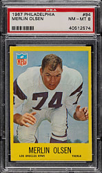 1967 Philadelphia Football #94 Merlin Olsen PSA NM-MT 8