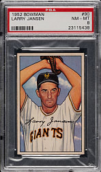1952 Bowman #90 Larry Jansen PSA NM-MT 8