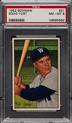 1952 Bowman #31 Eddie Yost PSA NM-MT 8
