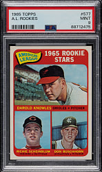 1965 Topps #577 Knowles/Scheinblum/Buschhorn PSA MINT 9