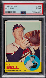 1963 Topps #547 Gus Bell PSA MINT 9
