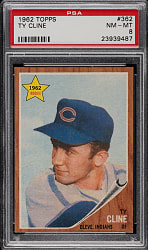 1962 Topps #362 Ty Cline PSA NM-MT 8