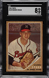 1962 Topps #100 Warren Spahn SGC NM/MT 8