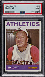 1964 Topps #348 Ed Lopat PSA MINT 9