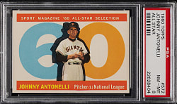 1960 Topps #572 Johnny Antonelli All-Star PSA NM-MT 8