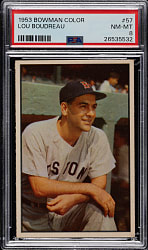 1953 Bowman Color #57 Lou Boudreau PSA NM-MT 8