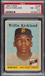 1958 Topps #128 Willie Kirkland PSA NM-MT+ 8.5