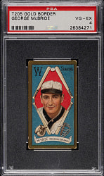 1911 T205 Gold Border George McBride PSA VG-EX 4