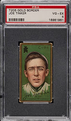 1911 T205 Gold Border Joe Tinker PSA VG-EX 4