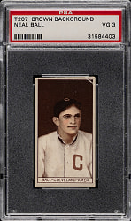 1912 T207 Brown Background Neal Ball PSA VG 3