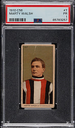 1910-1911 C56 Imperial Tobacco Hockey #7 Marty Walsh Rookie PSA POOR 1