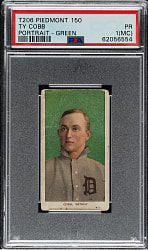 1909-1911 T206 White Border Ty Cobb Portrait Green Background PSA POOR 1 (MC)