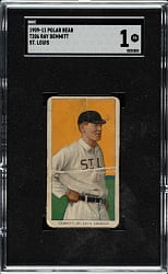 1909-1911 T206 White Border Ray Demmitt St. Louis Variation SGC POOR 1 - Polar Bear Back