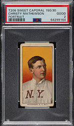 1909-1911 T206 White Border Christy Mathewson Portrait PSA GOOD 2