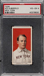 1909-1911 T206 White Border Kid Elberfeld Portrait New York PSA VG-EX 4