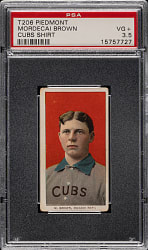 1909-1911 T206 White Border Mordecai Brown Portrait PSA VG+ 3.5