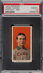 1909-1911 T206 White Border Frank Chance Portrait Red Background PSA GOOD+ 2.5