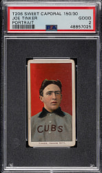 1909-1911 T206 White Border Joe Tinker Portrait PSA GOOD 2