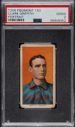 1909-1911 T206 White Border Clark Griffith Portrait PSA GOOD 2