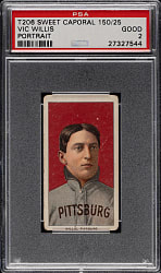 1909-1911 T206 White Border Vic Willis Portrait PSA GOOD 2