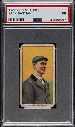 1909-1911 T206 White Border Jack Bastian Southern Leaguer PSA POOR 1 - Old Mill Back