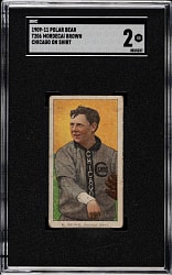 1909-1911 T206 White Border Mordecai Brown Chicago on Shirt SGC GOOD 2 - Polar Bear Back