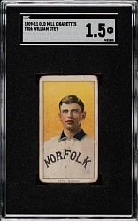 1909-1911 T206 White Border William Otey Southern Leaguer SGC FAIR 1.5 - Old Mill Back