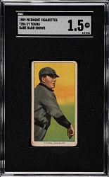 1909-1911 T206 White Border Cy Young Bare Hand Shows SGC FAIR 1.5