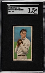 1909-1911 T206 White Border Christy Mathewson White Cap SGC FAIR 1.5