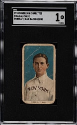 1909-1911 T206 White Border Hal Chase Portrait Blue Background SGC POOR 1 - Sovereign 350 Back
