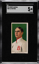 1909-1911 T206 White Border Al Mattern SGC EX 5