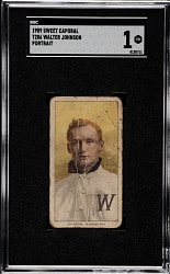 1909-1911 T206 White Border Walter Johnson Portrait SGC POOR 1