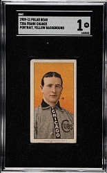 1909-1911 T206 White Border Frank Chance Portrait Yellow Background SGC POOR 1 - Polar Bear Back