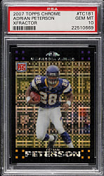 2007 Topps Chrome Football #TC181 Adrian Peterson Rookie XFractor PSA GEM MINT 10