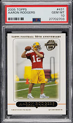 2005 Topps Football #431 Aaron Rodgers Rookie PSA GEM MINT 10