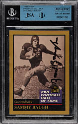 Signed 1991 Enor Pro Football Hall of Fame #7 Sammy Baugh - Beckett/JSA