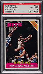 1975-1976 Topps Basketball #300 Julius Erving All-Star PSA NM-MT 8