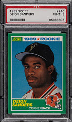 1989 Score Football #246 Deion Sanders Rookie PSA MINT 9
