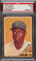 1962 Topps #387 Lou Brock Rookie PSA EX 5