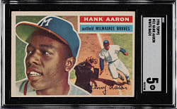 1956 Topps #31 Hank Aaron White Back SGC EX 5