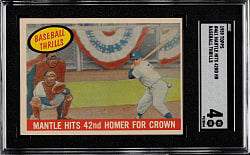 1959 Topps #461 Mantle Hits 42nd Home Run SGC VG/EX 4